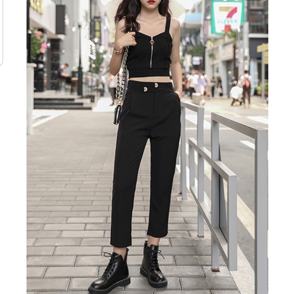 WOMENS BLACK CROP TOP - Picture 7 of 11